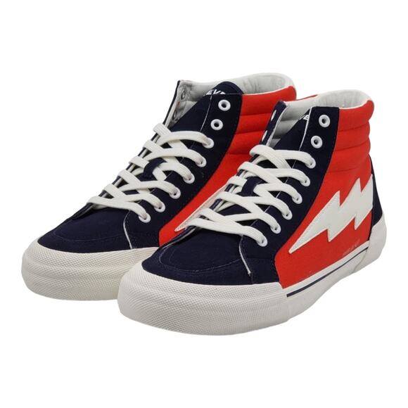 NEW Revenge x Storm Vol 2 HIGH TOP SNEAKERS Mens 11 Red Navy Lightning Bolt BOX - Picture 2 of 16